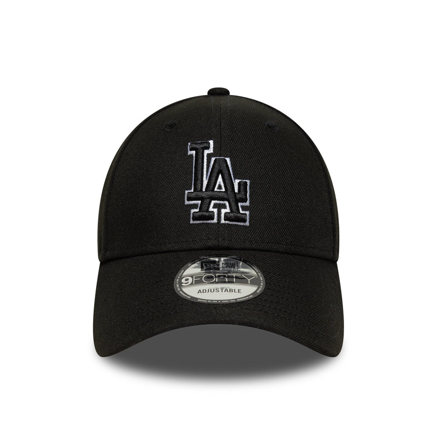 Los Angeles Dodgers cap, pop outline, New Era, 9FORTY, black
