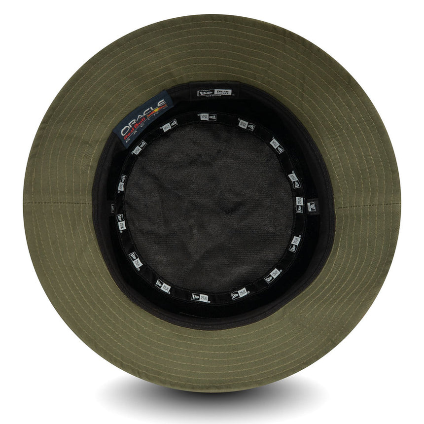 Sombrero de pescador Red Bull, New Era, de gamuza, cónico, verde