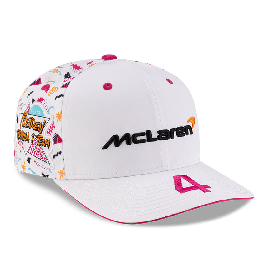 McLaren Baseball Cap, Miami, Lando Norris, New Era, 9SEVENTY SS, White 🔥