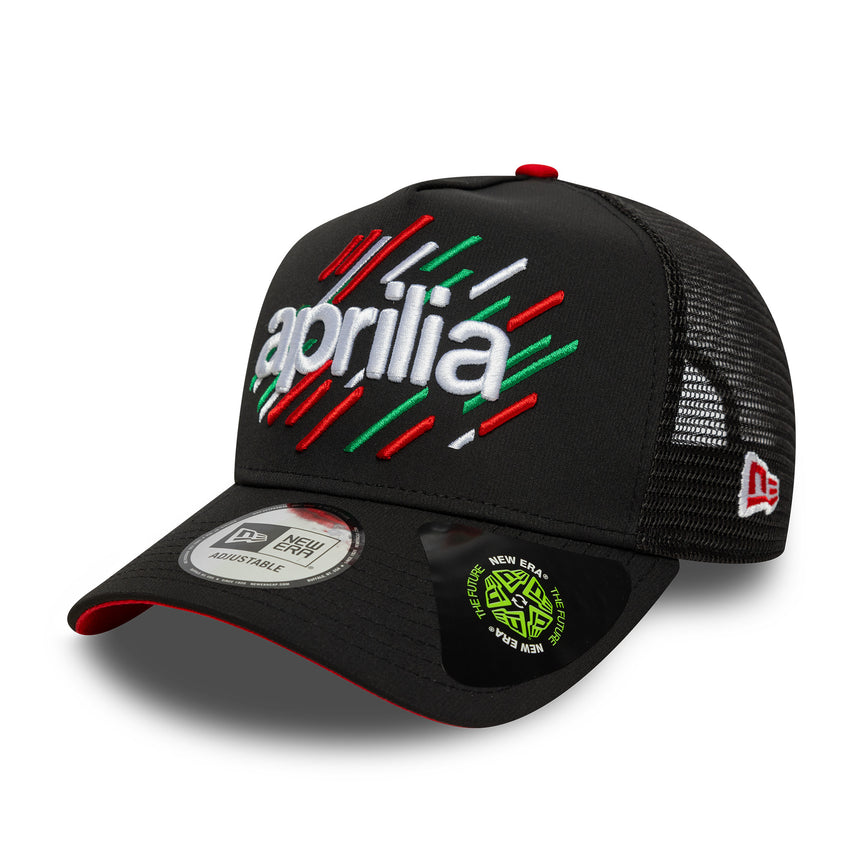Aprilia, cap, trucker, A-Frame, black