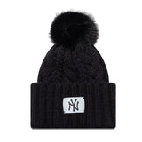 New York Yankees beanie, women, wide cuff, New Era, black