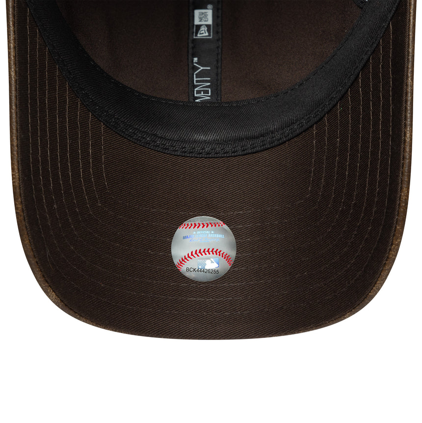 New York Yankees cap, PU leather, New York Yankees, 9TWENTY, brown, brown