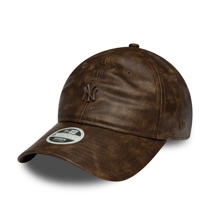 New York Yankees cap, PU leather, New York Yankees, 9TWENTY, brown, brown