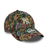 New York Yankees cap, women, floral, New Era, 9TWENTY, black multicolour