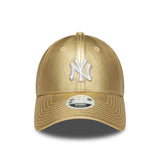 New York Yankees cap, metallic pin, New Era, 9FORTY, women, gold