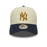 New York Yankees cap, patch, New Era, 9FORTY, A-frame, beige
