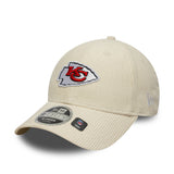Kansas City Chiefs cap, cord, New Era, 9FORTY, beige