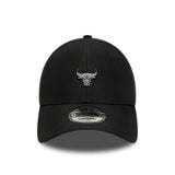 Chicago Bulls cap, NBA pin, New Era 9FORTY, black