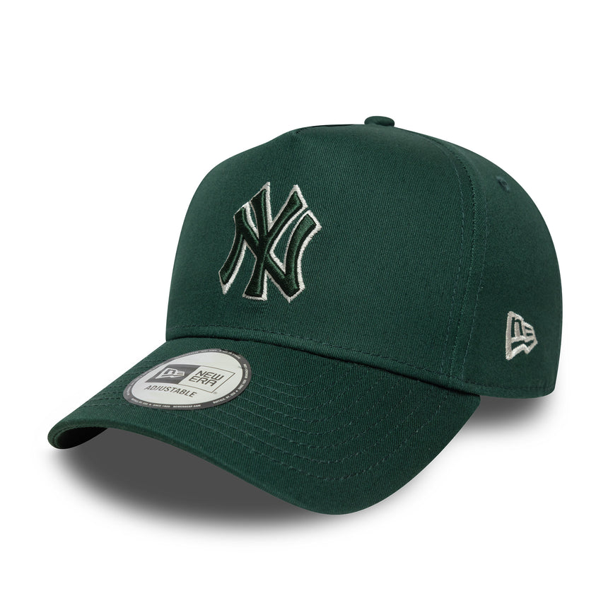 New York Yankees cap, outline frame, New Era, 9FORTY, single-tone, green