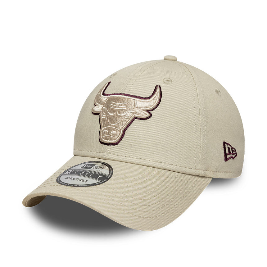 Chicago Bulls cap, TEAM OUTLINE pin, 9FORTY, grey