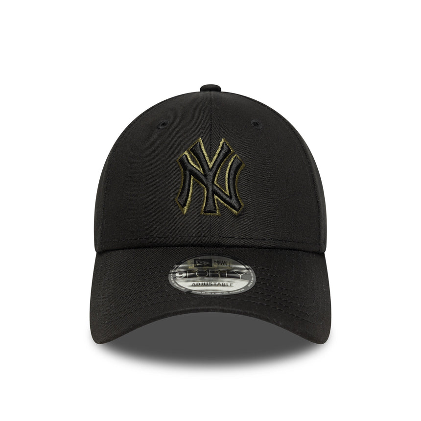 New York Yankees cap, TEAM OUTLINE, New Era, 9FORTY, outline, black