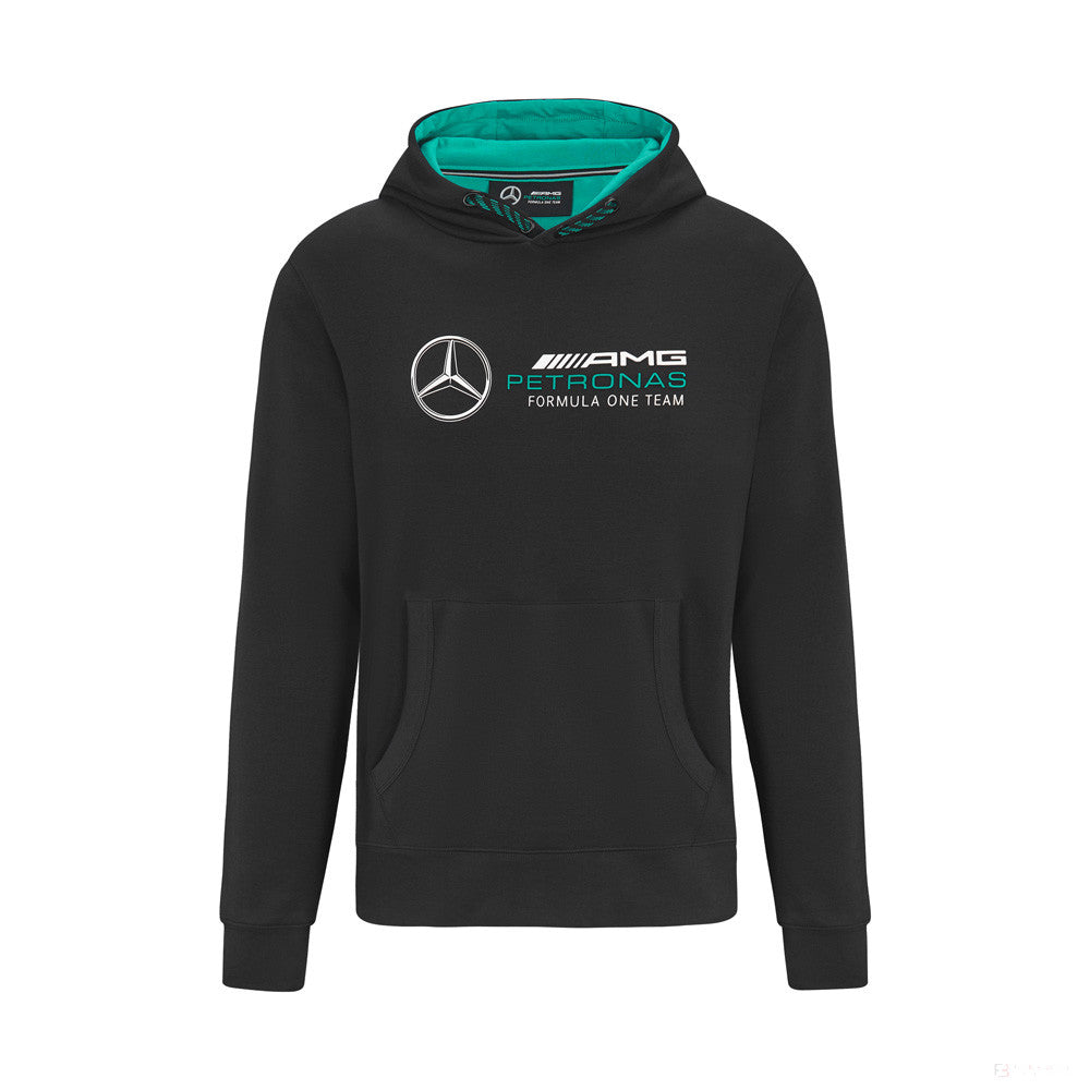 Mercedes Hooded Sweater, Team Logo, Black, 2022