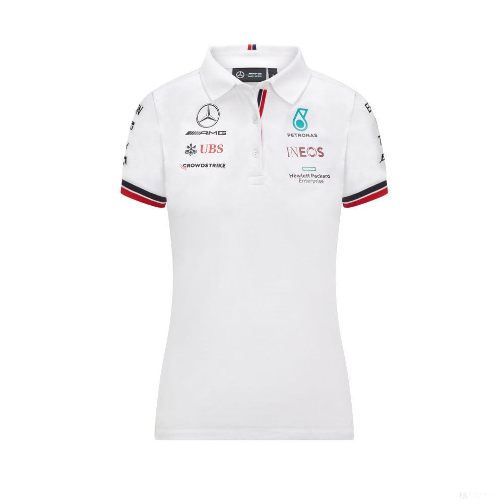 Mercedes Womens Polo, Team, White, 2021