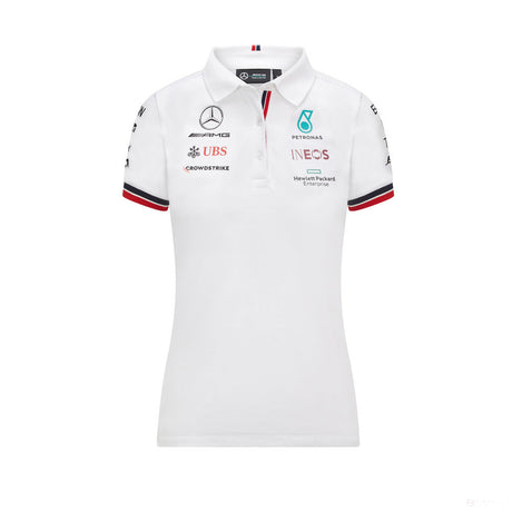 Mercedes Womens Polo, Team, White, 2021 - FansBRANDS®