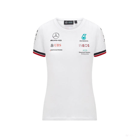 Mercedes Womens T-shirt, Team, White, 2021 - FansBRANDS®