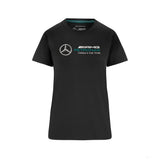 Mercedes Womens T-Shirt, Large Logo, Black, 2022