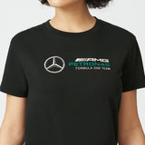 Mercedes Womens T-Shirt, Large Logo, Black, 2022 - FansBRANDS®