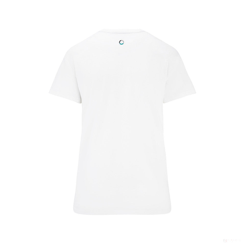 Mercedes Womens T-Shirt, Large Logo, White, 2022