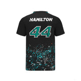 Mercedes Lewis Hamilton T-Shirt, LEWIS #44, Black, 2022