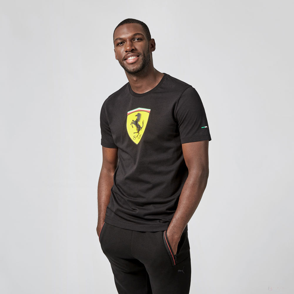 Ferrari T-shirt, Large Shield, Black, 2021 - FansBRANDS®