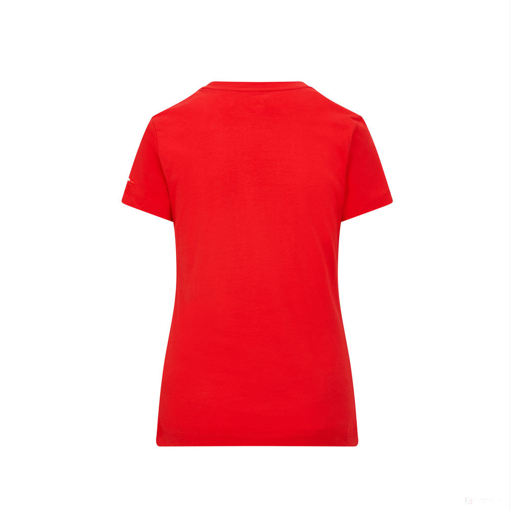 Ferrari Womens T-shirt, Small shield, Red, 2021 - FansBRANDS®