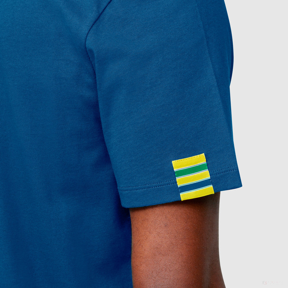 Ayrton Senna T-shirt, Logo, Blue, 2021 - FansBRANDS®