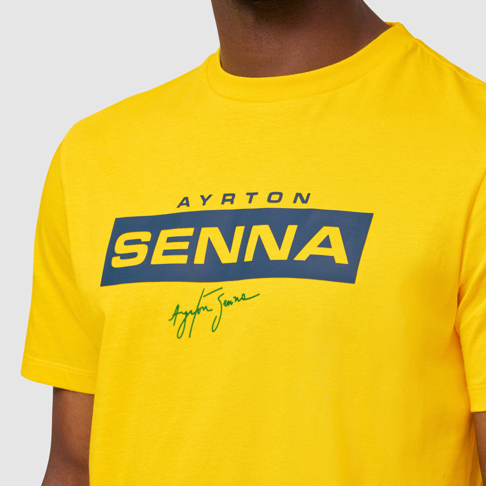 Ayrton Senna T-shirt, Logo, Yellow, 2021