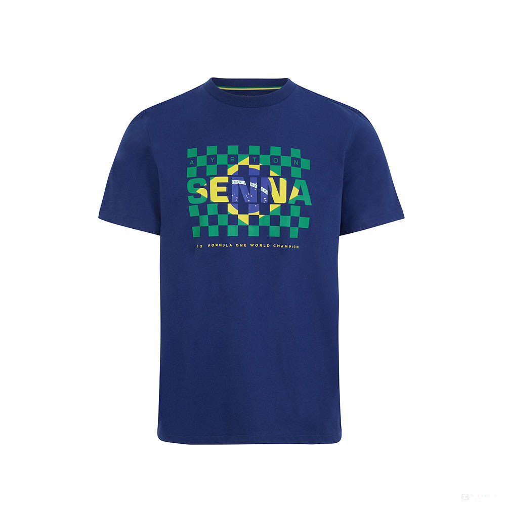 Ayrton Senna T-shirt, Brasil Flag, Blue, 2021
