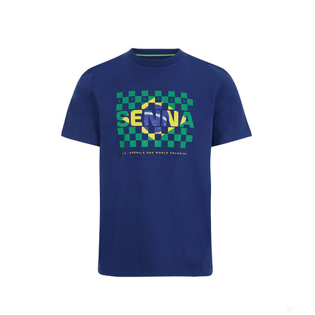 Ayrton Senna T-shirt, Brasil Flag, Blue, 2021 - FansBRANDS®