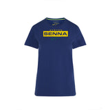 Ayrton Senna Womens T-shirt, Logo, Blue, 2021
