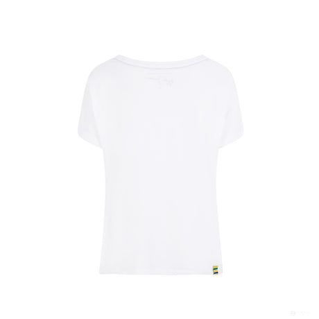 Ayrton Senna Womens T-shirt, Brasil Flag, White, 2021 - FansBRANDS®