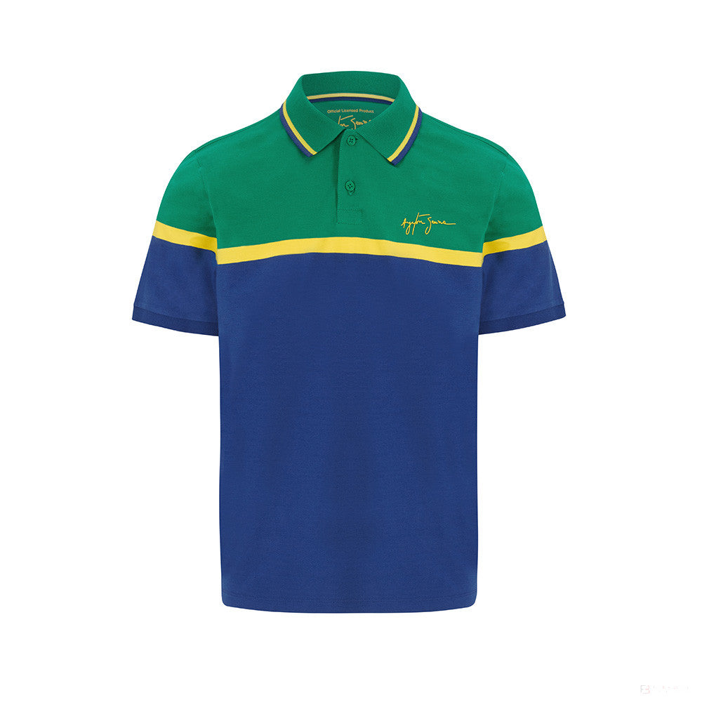 Ayrton Senna Polo, Stripe Mens, Blue, 2021 - FansBRANDS®