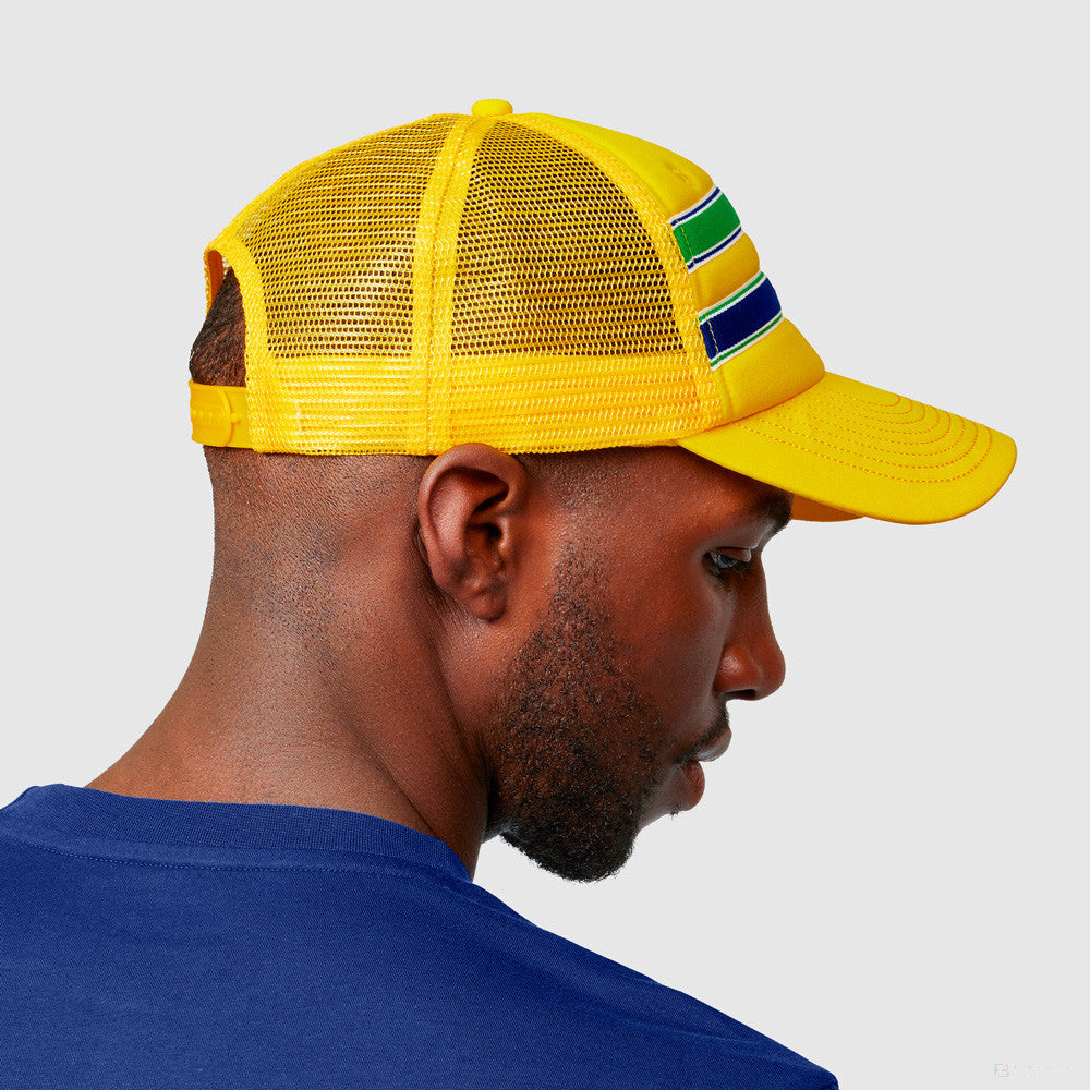 Ayrton Senna Baseball Cap, Trucker, Yellow, 2021