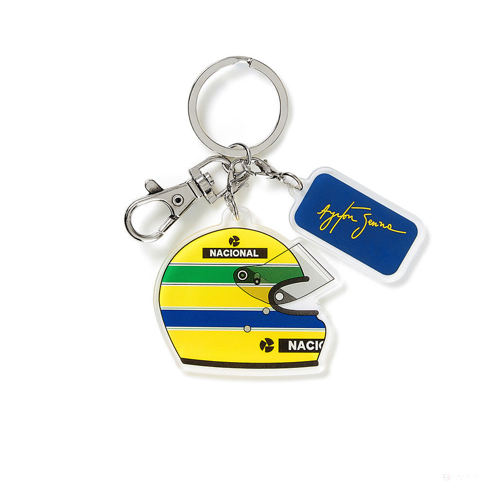 Ayrton Senna Keychain, Helmet, Yellow, 2021 - FansBRANDS®