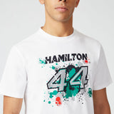 Mercedes Lewis Hamilton T-Shirt, LEWIS #44, White, 2022