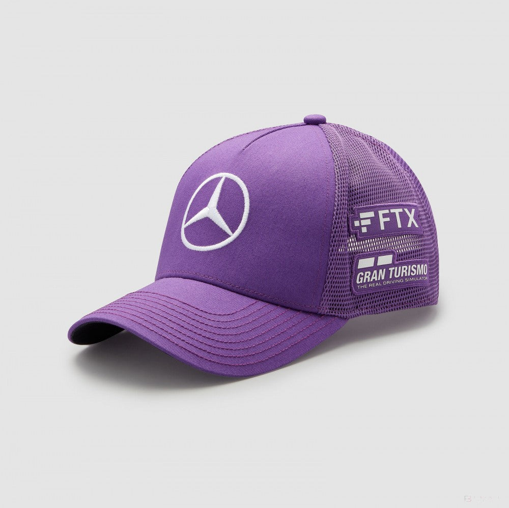 Mercedes Baseball Cap, Lewis Hamilton Trucker, Adult, Purple, 2022