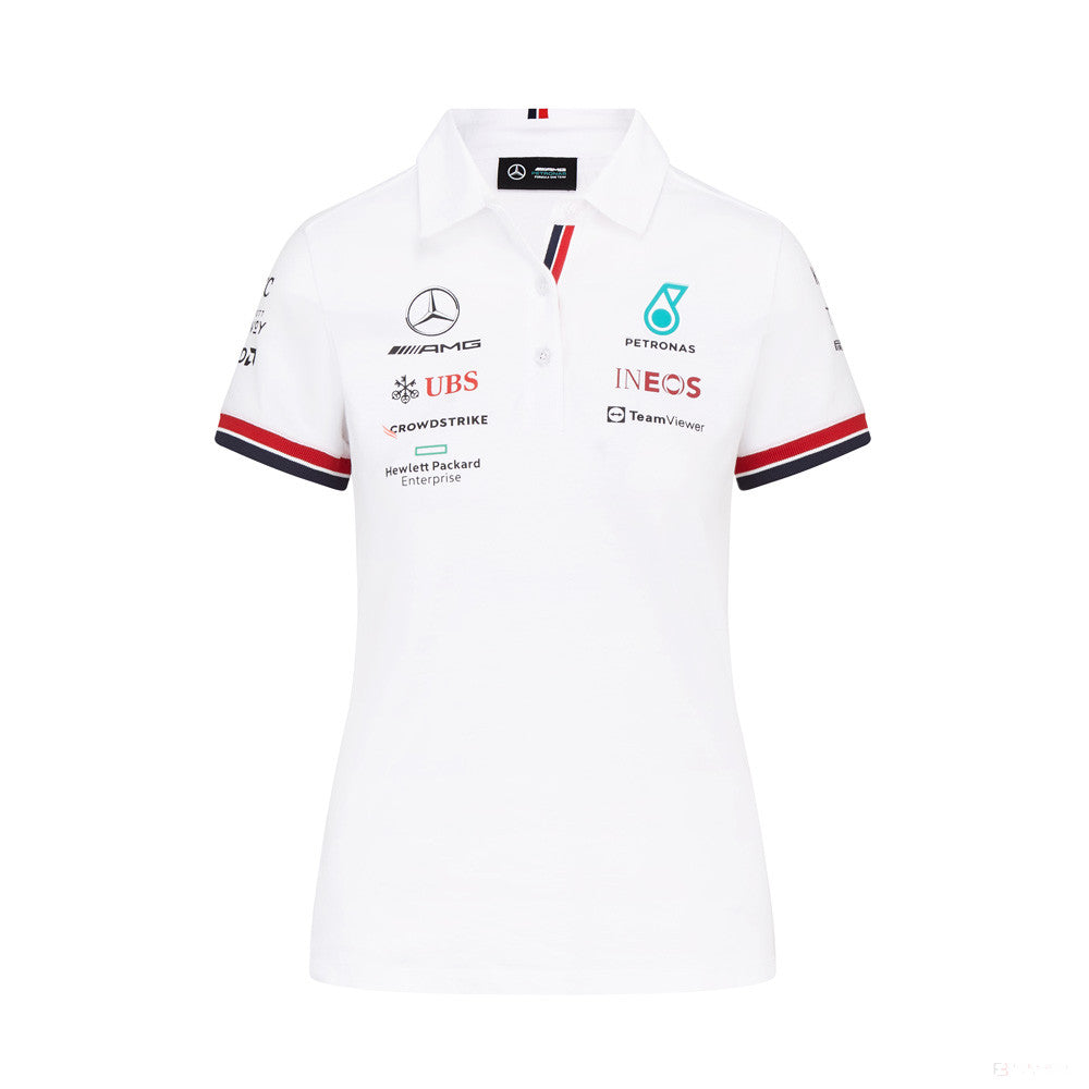 Mercedes Womens Polo, Team, White, 2022