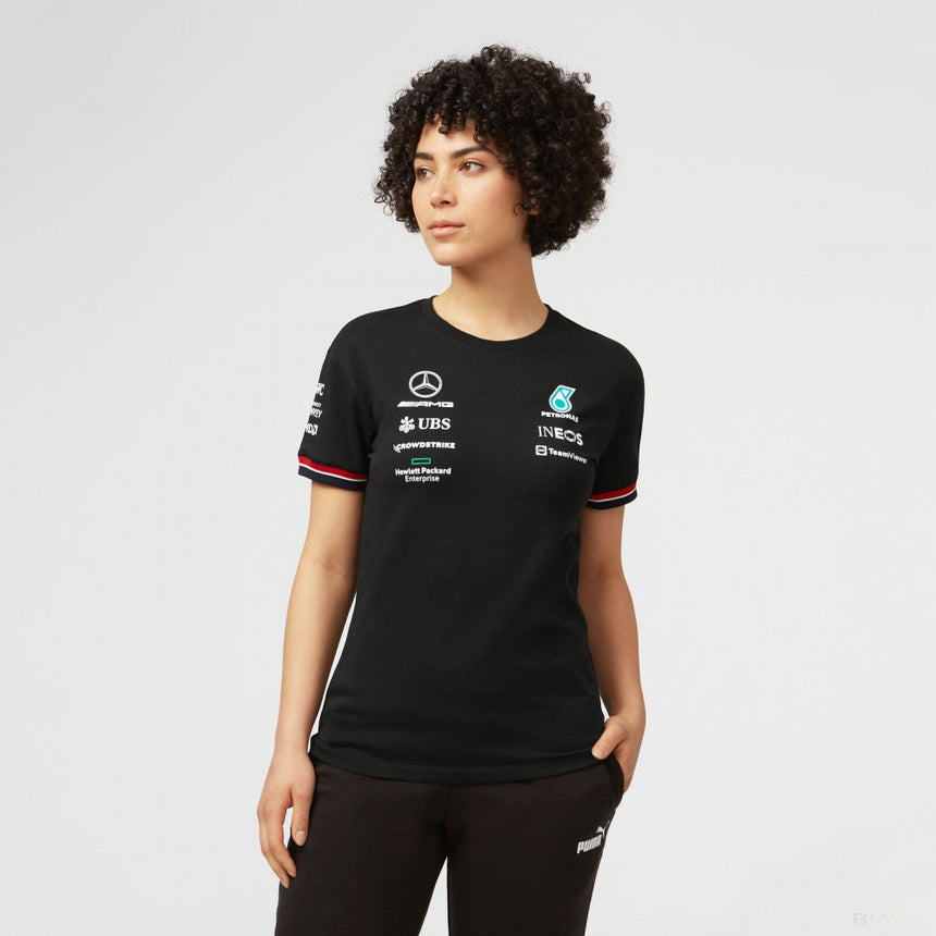 Mercedes Womens T-Shirt, Team, Black, 2022 - FansBRANDS®