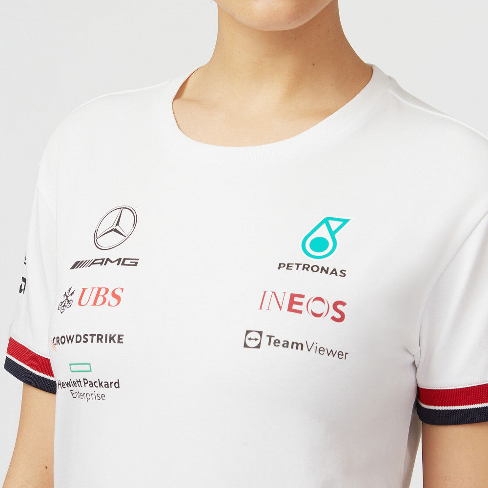 Mercedes Womens T-Shirt, Team, White, 2022