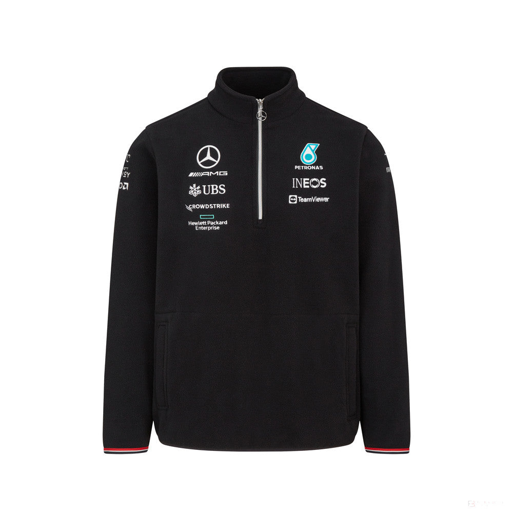 Mercedes Sweater, Team 1/4 Zip, Black, 2022 - FansBRANDS®