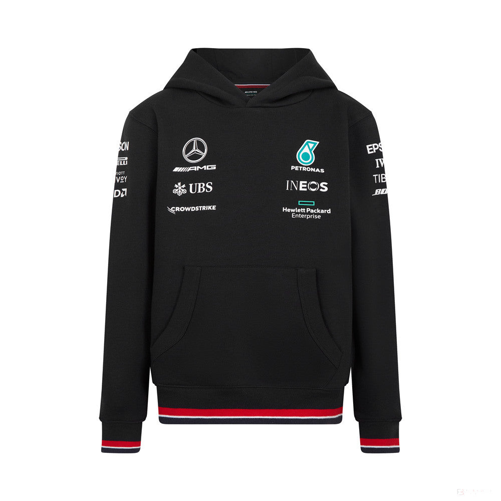 Mercedes Hooded Kids Sweater, Team, Black, 2022 - FansBRANDS®