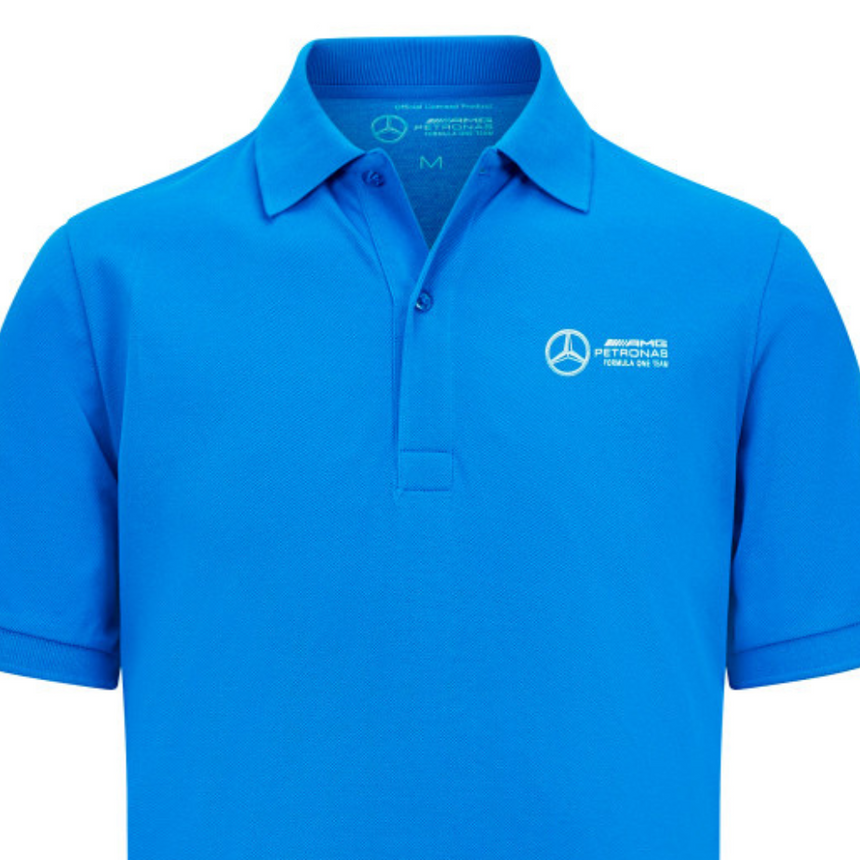 Polo Mercedes George Russell para hombre, azul