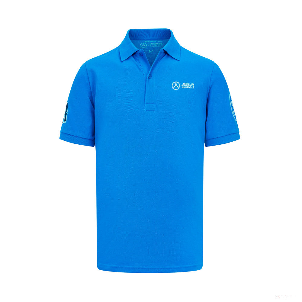 Mercedes Mens George Russell Polo, Blue - FansBRANDS®
