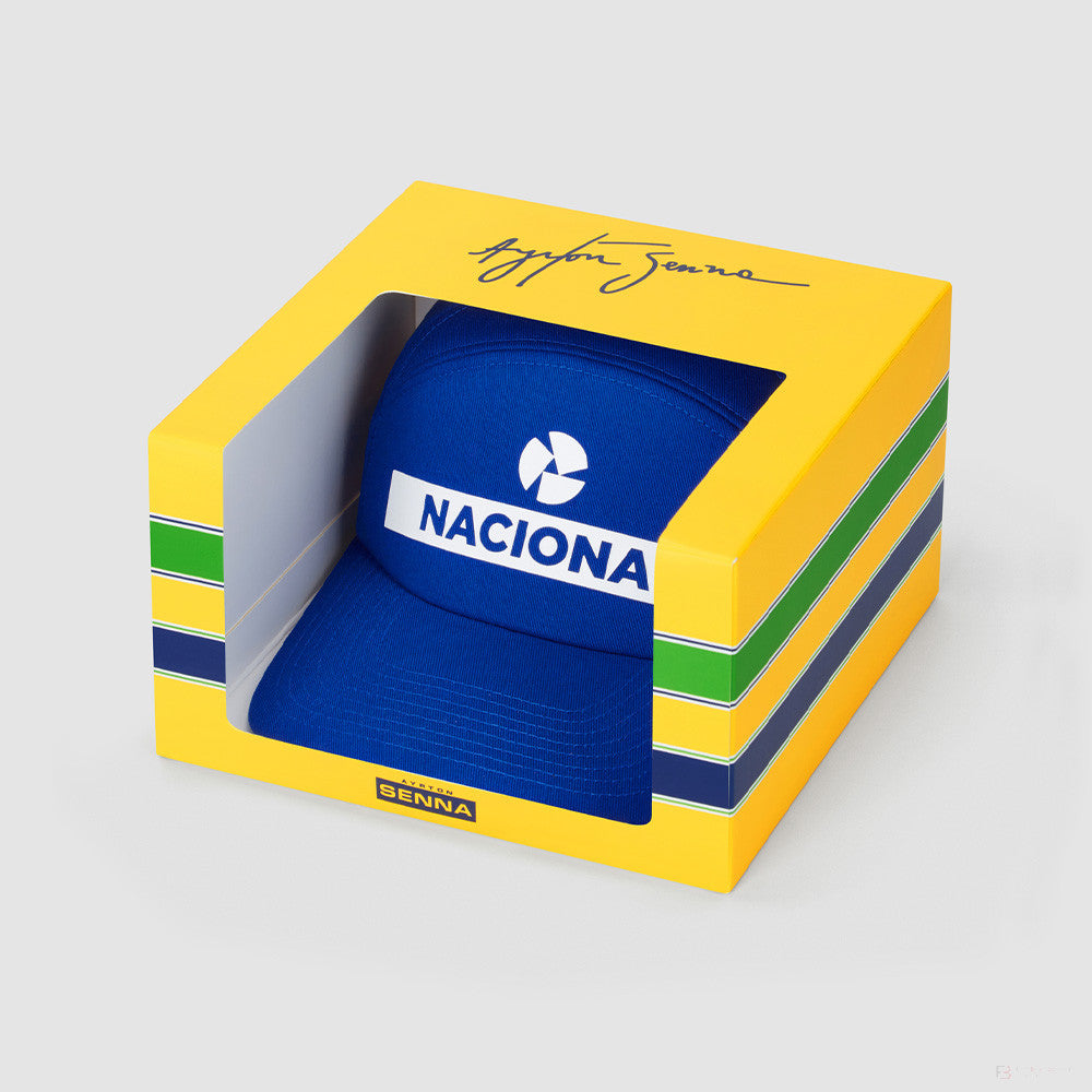 Ayrton Senna Flatbrim Cap, Nacional, Blue, in Box 2022 - FansBRANDS®