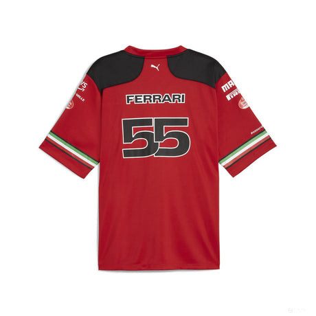 Ferrari Team Mens Football Shirt, Carlos Sainz, Red, 2023