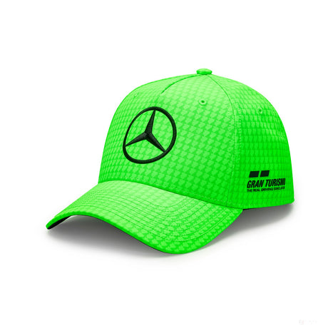 Mercedes Team Lewis Hamilton Col Driver Baseball Cap, Neon Green, 2023