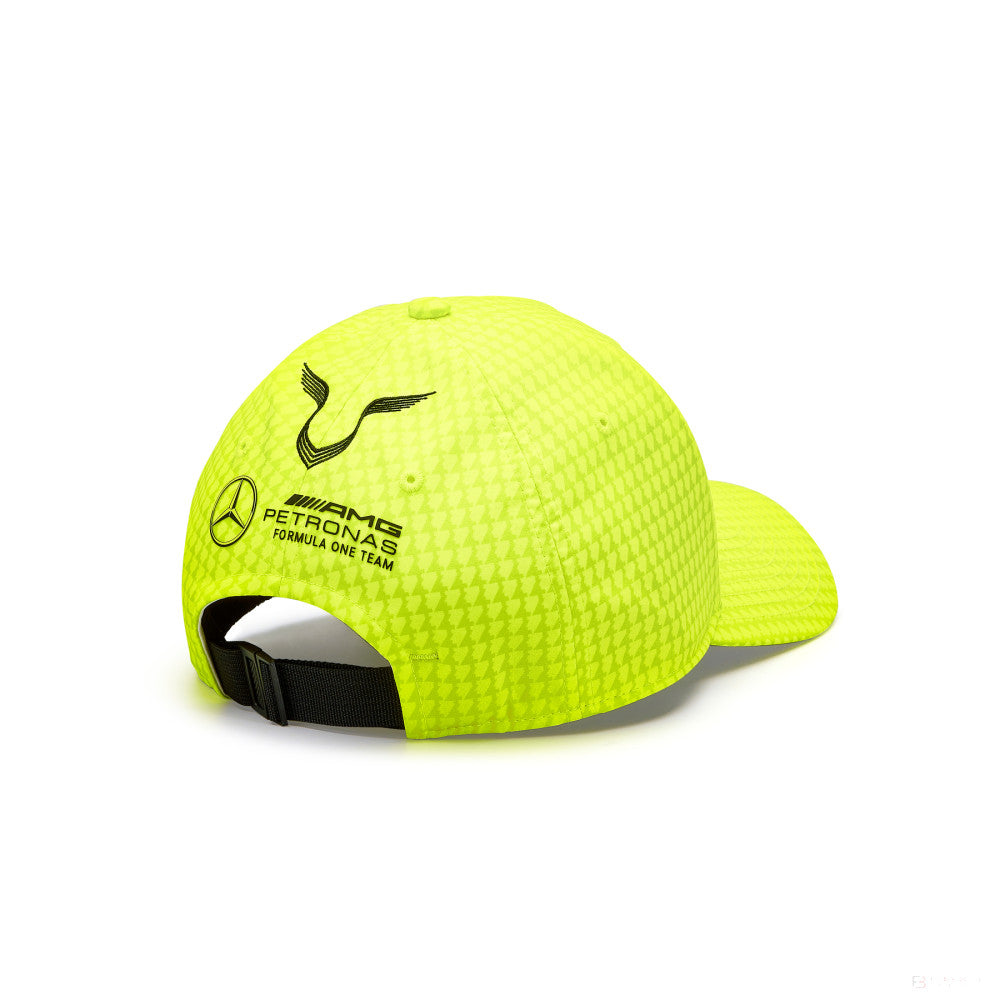 Mercedes Team Kids Lewis Hamilton Col Driver Baseball Cap, Neon Yellow, 2023 - FansBRANDS®