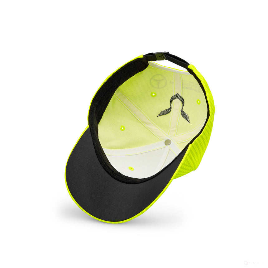 Mercedes Team Kids Lewis Hamilton Col Driver Baseball Cap, Neon Yellow, 2023 - FansBRANDS®