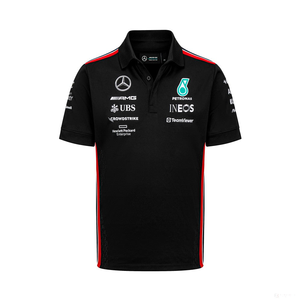 Mercedes Team Mens Polo, Black, 2023