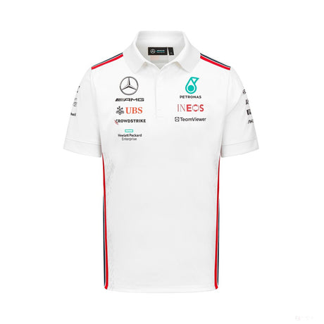 Mercedes Team Mens Polo, White, 2023 - FansBRANDS®